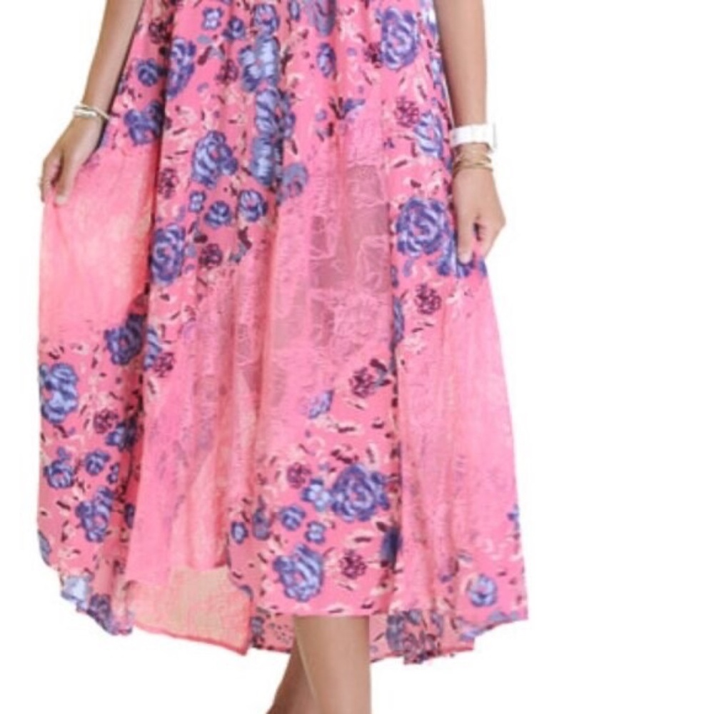 Free People Pink Floral Lace Slip Dress - Picture 4 of 9